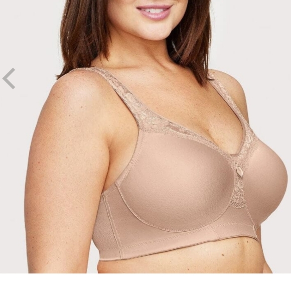 Glamorise MagicLift Seamless Wire-free everyday Bra - Cafe Nude Intimates sz 46G - Picture 5 of 17